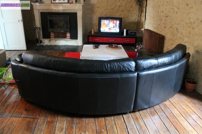 Canapé cuir noir