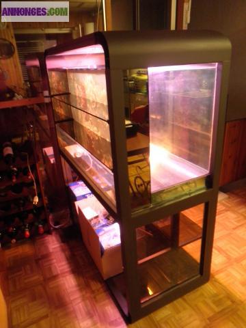 Meuble Bar Aquarium Bibliothèque 3 en 1