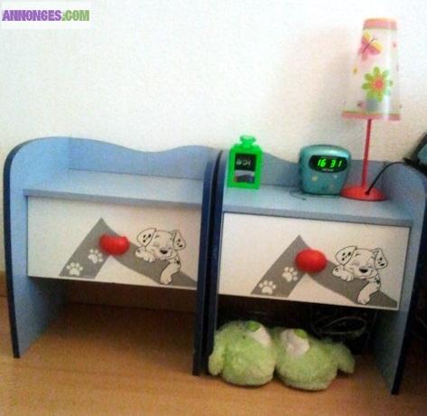 Bureau et 2 tables de nuits disney