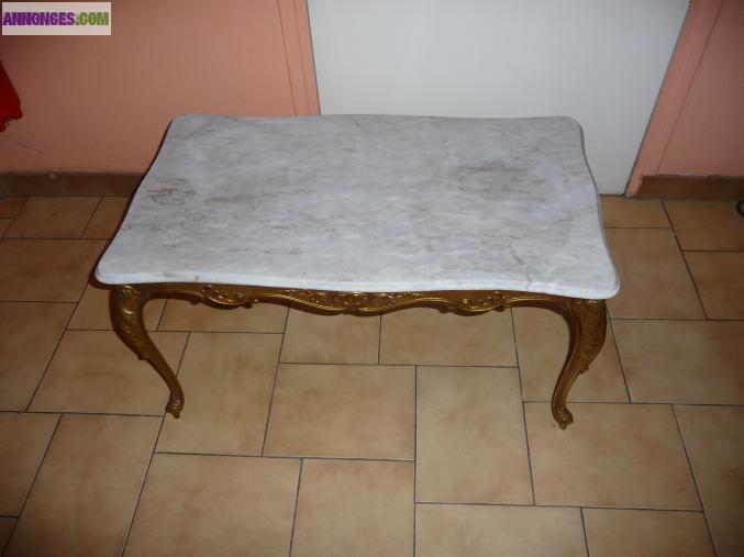 Table de salon plateau marbre