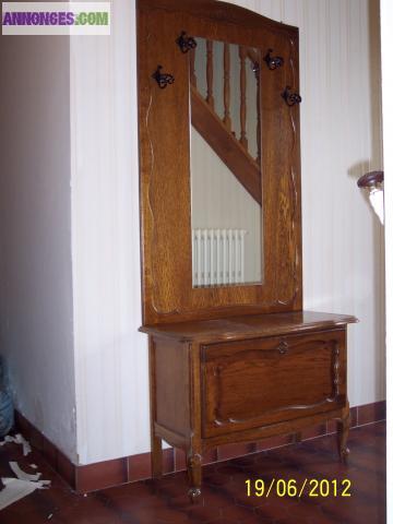 Meuble vestiaire miroir