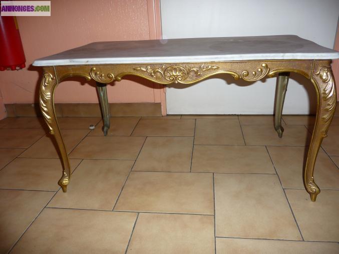 Table de salon plateau marbre