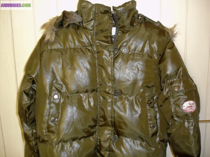 Blouson Doudoune Vert Kaki Taille 2 (taille 38)
