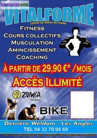 Salle de sport en illimité à 29.90 euros par mois !
