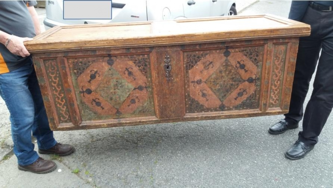 COFFRE ALSACIEN DE MARIAGE XIXe