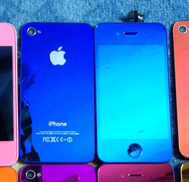 LCD iPhone 4 bleu miroir