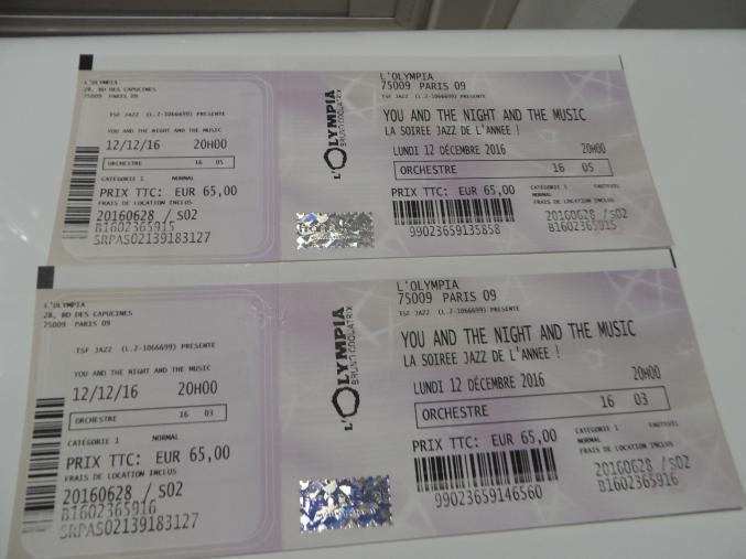 OLYMPIA 12/12/2016 YOU AN NIGTH AND THE MUSIC