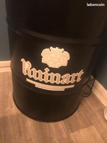 Bidon baril fût décoratif 200l noir mat RUINART