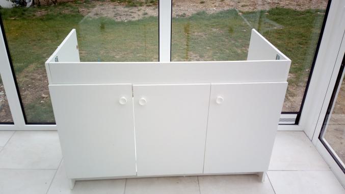 Armoire et l’évier 2 bacs et son mitigeur