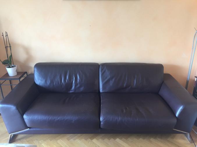 CANAPE 3/4 PLACES EN CUIR 