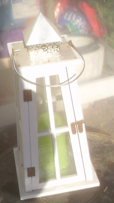 Lanterne bois blanche