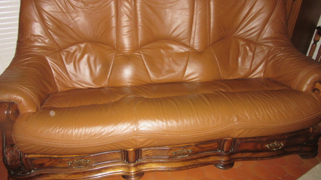 Canapé et fauteuil cuir