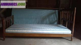 Lit en Bois 1personne avec Sommier