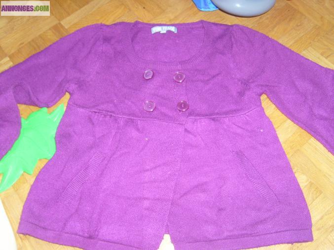 Veste framboise manches longues