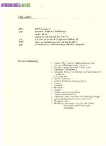 Entretien / Gardiennage