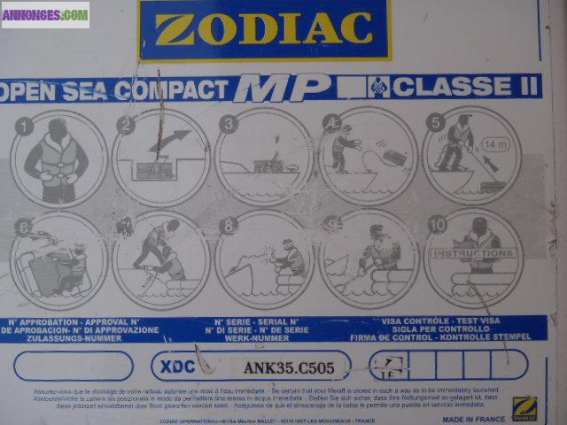 Vente radeau zodiac accosion