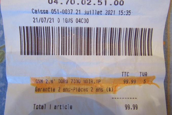 Téléphone portable Doro 7030