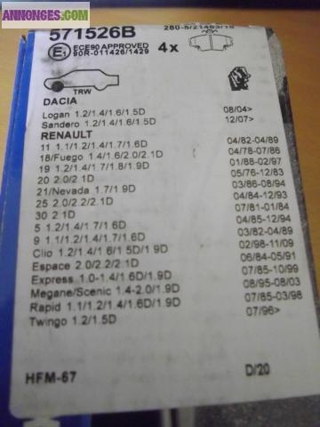 Plaquettes de frein Bendix