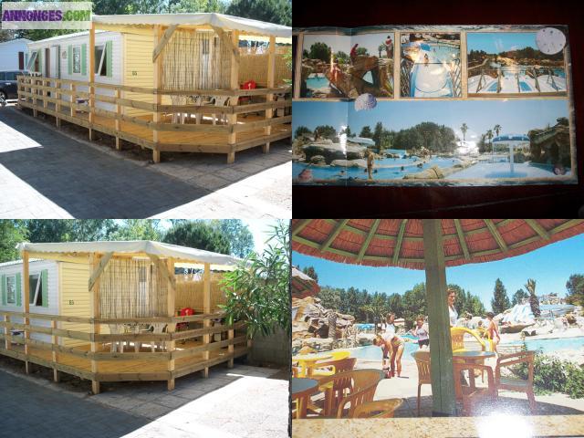 Mobilhome recent aux sables d'or bordure de plage