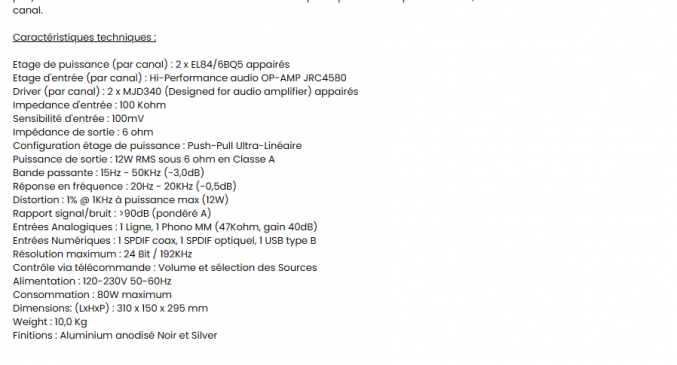 Ampl hi fi à lampes