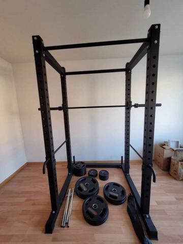 Rack à squat et poids