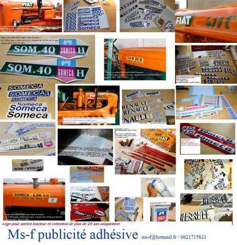 Marquage adhesif decalco pour vieux tracteur agricole