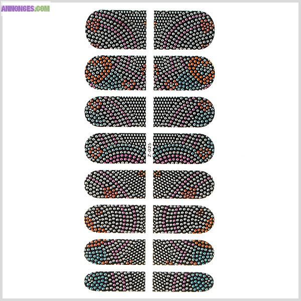 SET DE MANUCURE DESIGN - STICKERS EFFETS PERLES