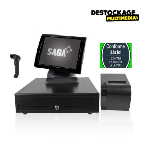 CAISSE ENREGISTREUSE TACTILE SAGA TOUS COMMERCES AVEC LOGICIEL NF 525