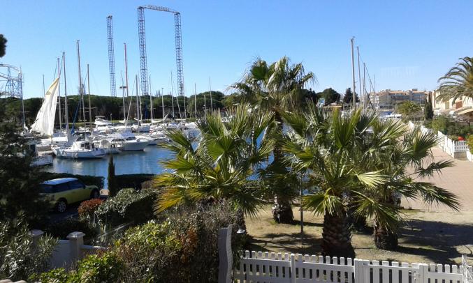 Cap d'Agde:Marina clim.s/île,plage pr. parking, wifi, vue port
