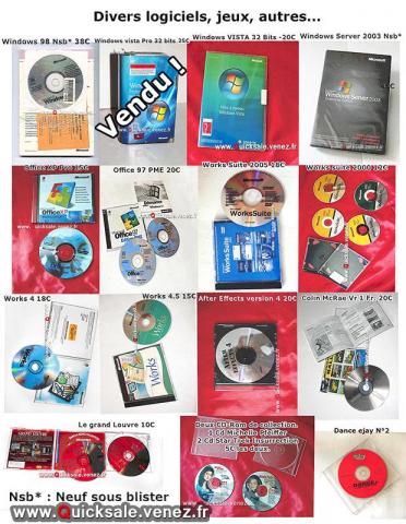 Logiciels informatiques cd-originaux 5€