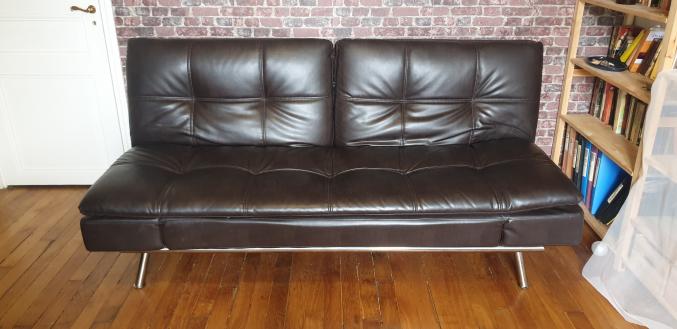 Canapé convertible 3 places capitonné Maisons du Monde