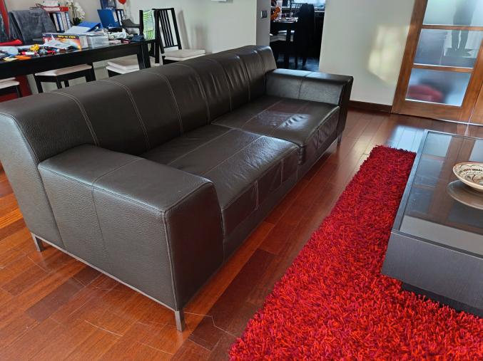 Canape Cuir Marron 3 places