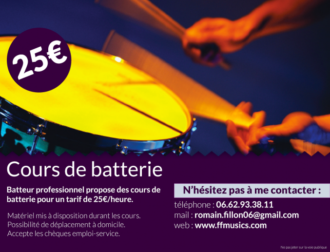 Cours de batterie et de chant