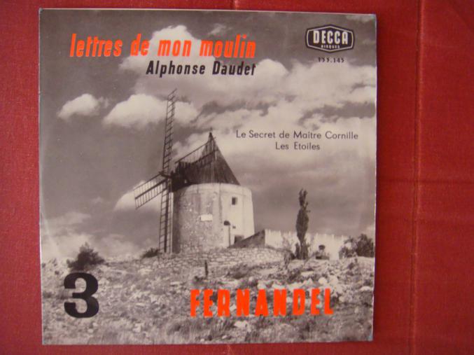 Disque vinyl 33 tours/25 cms "Lettres de mon moulin N° 3" de FERNANDEL