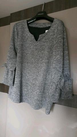 Pull tunique gris neuf