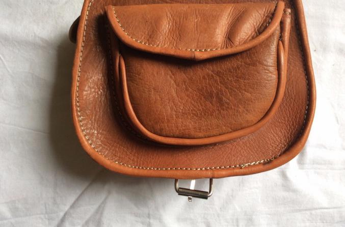 Sac Besace Gibecière Épaule en Cuir Couleur Whisky 