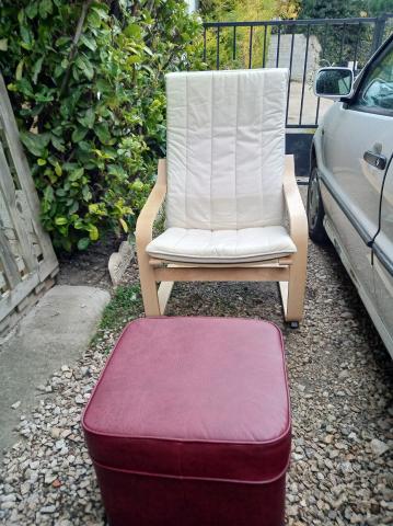 2 fauteuils ikea poäng + 2 poufs offerts