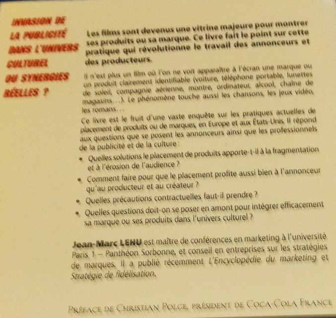 Livre :la publicité est dans les films