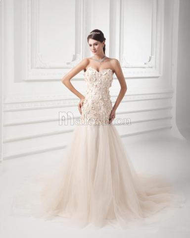 Robe de Mariée Charmeuse en Satin-mafashion.fr