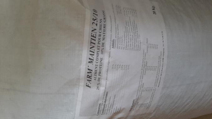 Sac de croquette de 20 kg pour chien 