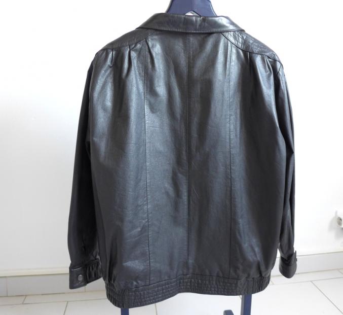 Veste de Qualité Cuir Véritable Noir 