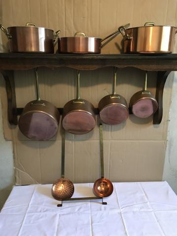 1 lot de casseroles en cuivre