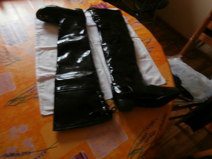 Cuissardes cuir verni