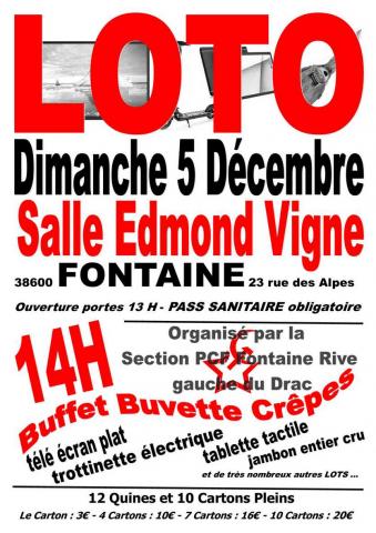 Loto 5 décembre 2021 Fontaine Isère