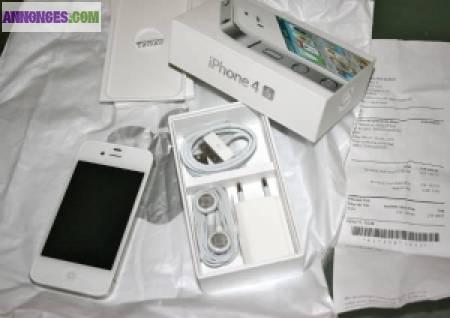 IPhone 4S 16Go Blanc orignale appel coque+garantie+facture