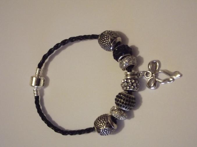 Bracelet européen avec charms noir