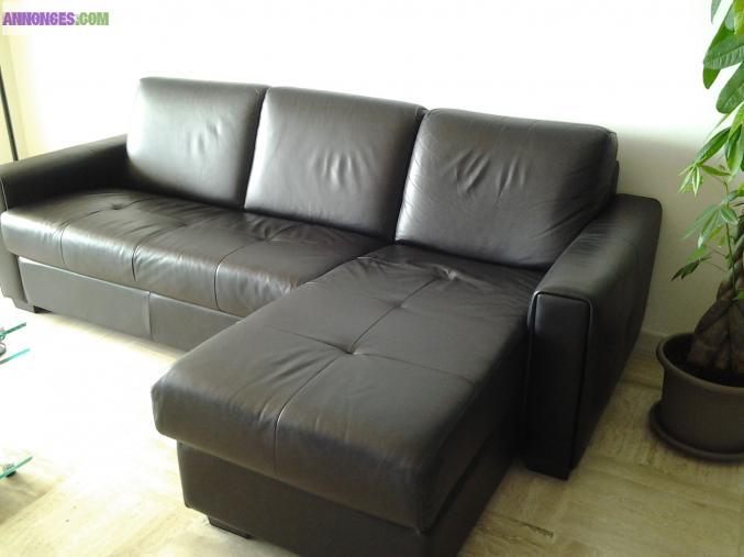 Canapé d'angle en cuir