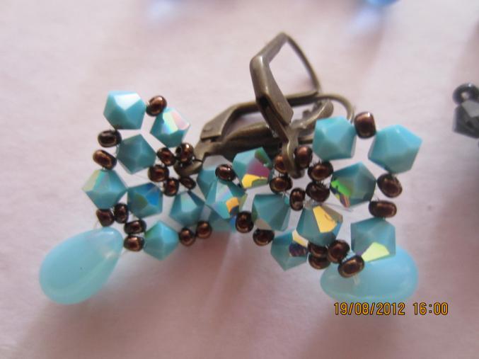 Boucles d'oreilles papillons cristal (fait main)