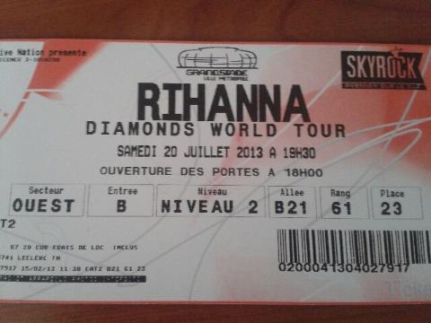 3 places numerotees concert rihanna lille