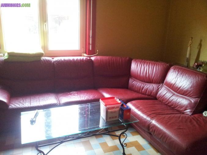 Canapé cuir, salon de jardin bois, dressing, buffet...